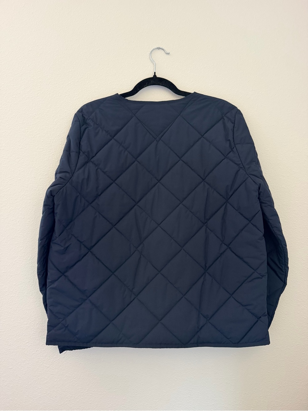Tommy Hilfiger Navy Diamond Quilted Collarless Jacket Women’s L - Picture 4 of 9